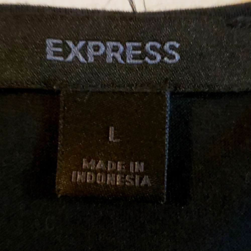 Express brand black sleeveless top, size L.